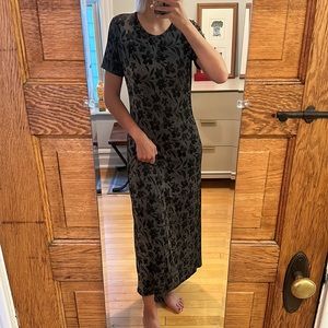 Black floral 90s maxi dress
